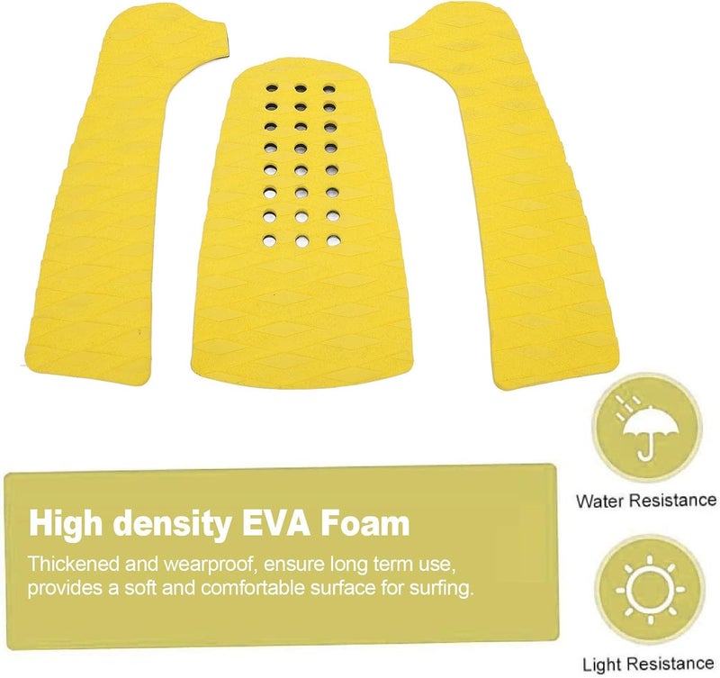 ZIZEV 3 Piece EVA Surfboard Deck Traction Pads for Stomp Skimboards, Surf Boards, Funboard, Fish Board, Anti Slip Front EVA Grip Pads for Paddleboard Longboard Shortboard - Image 4